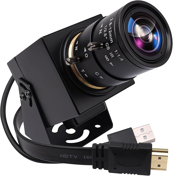 SVPRO 4K Webcam - HDMI/USB Dual Interface, Manual Zoom, 2.8-12mm CS Mount Lens for Close-up, CMOS IMX415 Industrial Camera for Machine Vision-DeskLoop Office