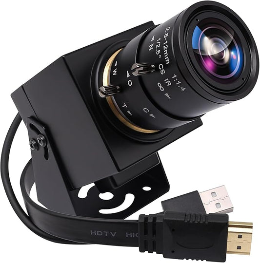 SVPRO 4K Webcam - HDMI/USB Dual Interface, Manual Zoom, 2.8-12mm CS Mount Lens for Close-up, CMOS IMX415 Industrial Camera for Machine Vision-DeskLoop Office