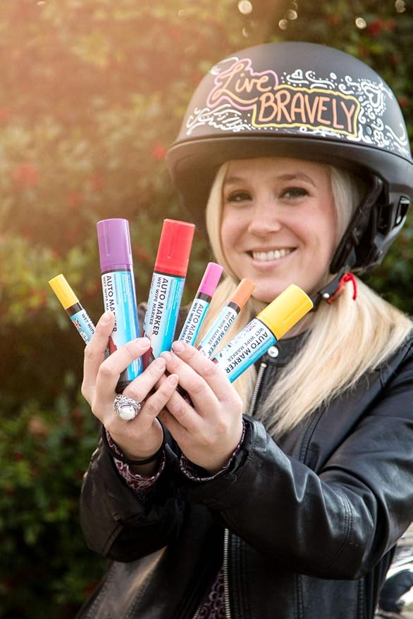 Window Markers for Glass Washable Car Window Paint Pen- Dry Erase Liquid Chalk Marker Car Decorations on All Surfaces, Tire, Windshield - Auto Marker, Autowriter, Rain Resistant (Yellow, Jumbo Tip)-DeskLoop Office