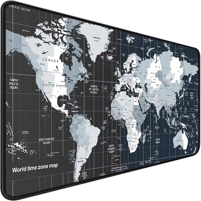 Large Mouse Pad, Desk Mat Large Office Desk Pad Gaming Mouse Pad with Stitched Edges, 35.4" x 15.7" Mousepad with Non-Slip Waterproof Rubber Base for PC Laptop Desk Home Office Accessories, Map