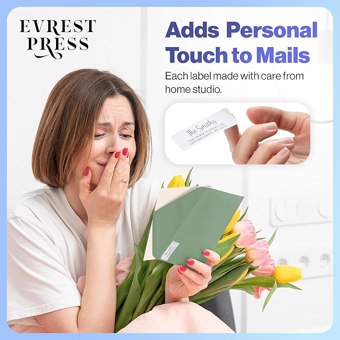 100 Personalized Address Labels - Glossy White Return Address Label 2.5" x 0.75'', Stylish Fonts for Envelopes & Packages, Customizable Labels for Home or Office Use-DeskLoop Office