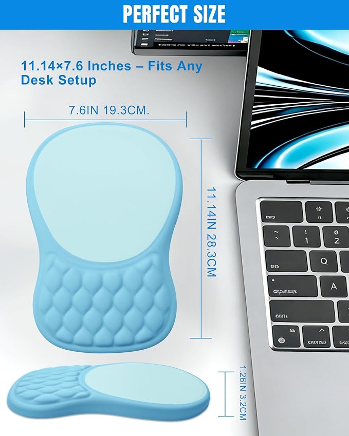 Ergonomic Mouse Pad with Wrist Rest, Slope Design Memory Foam Support, Smooth - Image 7