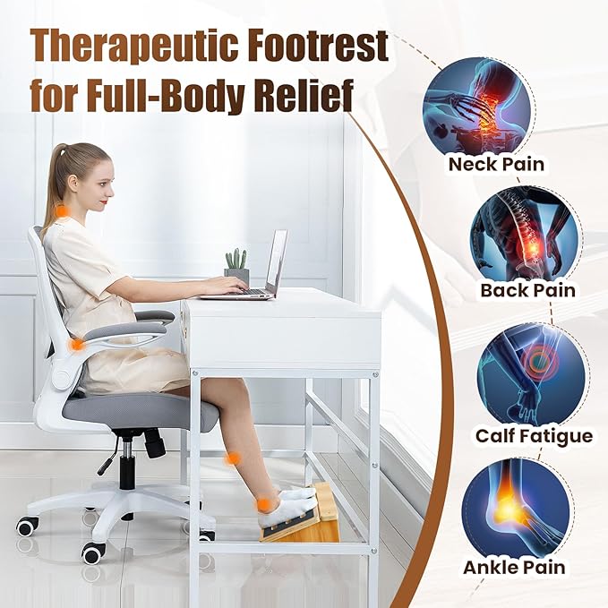 StrongTek Ergonomic Foot Rest Support, Under Desk Footrest, Non-Slip Foot Stool, 4" High, Improve Posture, Reduce Fatigue & Pain, 300lbs Capacity, Ideal for Office & Gaming, Enhance Health and Comfort-DeskLoop Office