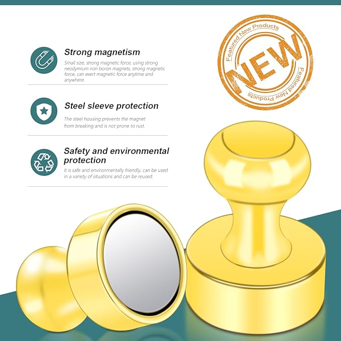 50 Pack Fridge Magnets, 4 Color Small Strong Rare Earth Magnets for Whiteboard, Push Pin Neodymium Magnet Refrigerator Magnet for Office, Classroom, Kitchen, Home-DeskLoop Office