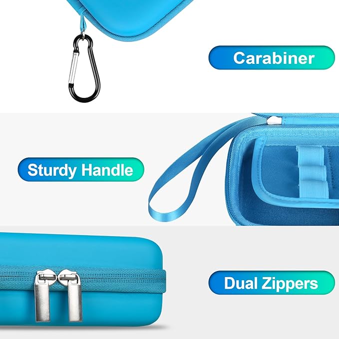 BOVKE Calculator Case for Texas Instruments TI-Nspire CX II CAS/CX II/CX CAS/CX Color Graphing Calculator and More - Extra Mesh Pocket for USB Cables and Other Accessories, Blue-DeskLoop Office