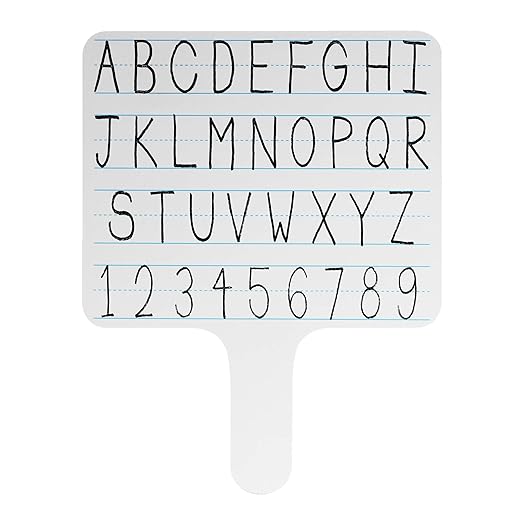 Flipside Products - 7.75" x 10" Two-Sided (Lined Side/Blank White Side) Rectangular Dry Erase Writing Answer Paddles, 12 Pack + Black Markers + Erasers-DeskLoop Office