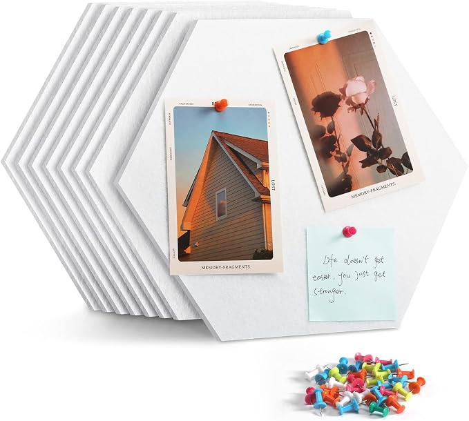 8 Pack Hexagon Felt Bulletin Board Tiles - Image 9