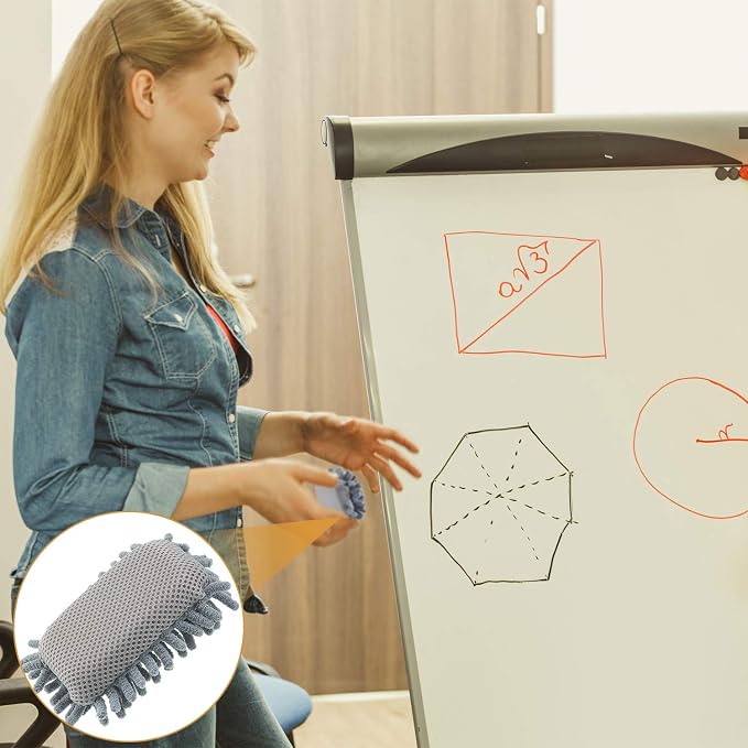 Zonon 4 Pieces Dry Erase Eraser Microfiber Shag Washable Whiteboard Eraser - Image 6
