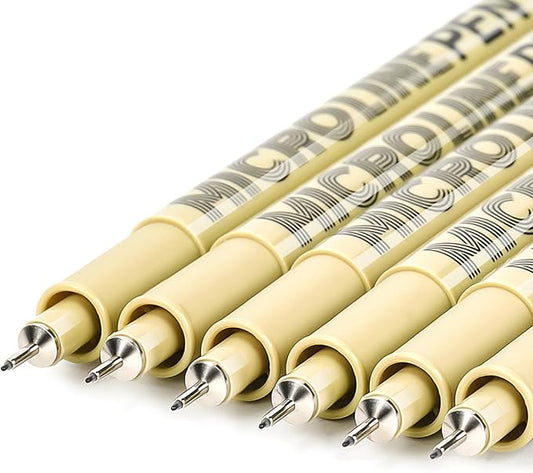 KERIFI 01 Fineliner Ink Pens, 0.25mm Black Micro Fine Point Drawing Pens Waterproof Archival Ink Multiliner Pens for Artist Illustration, Sketching, Technical Drawing, Zentangle, Scrapbooking (6 Pack)-DeskLoop Office