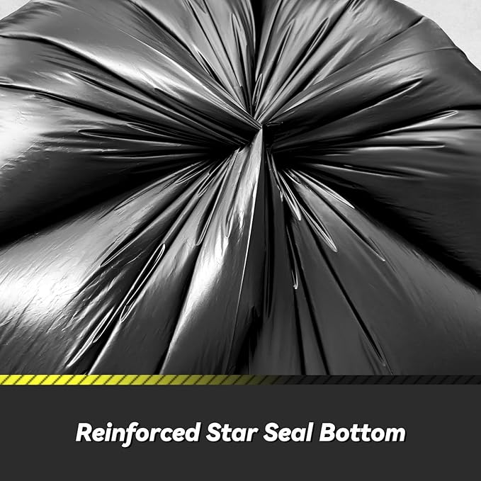 150 Count 55-60 Gallon Trash Bags, Sturdy & Tear-Resistant Commercial Can Liners 55 Gallon, Large Garbage Bags, Large Black Trash Bags for Commercial, Lawn and Leaf Bags-DeskLoop Office