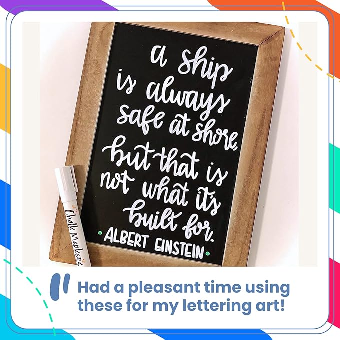 Chalkola White Chalk Markers for Blackboard, Chalkboard Sign, Window, Bistro, Car, Glass (5 Pack 6mm) - Liquid Chalkboard Markers Erasable - Paint Chalk Pens Washable Ink Reversible Tip-DeskLoop Office