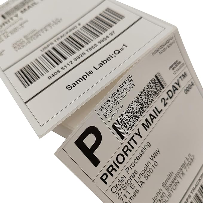 500 4x6 (100x150mm) Fanfold Direct Thermal Shipping Labels – 500 Commercial Grade Labels-DeskLoop Office