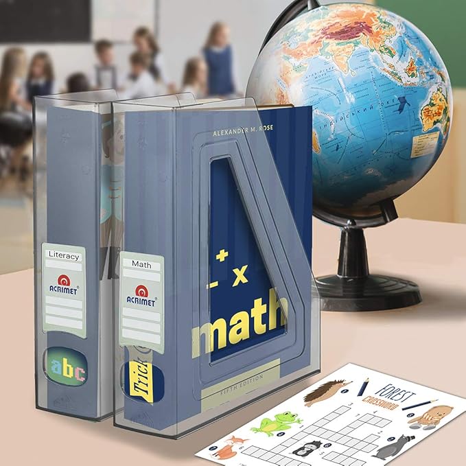 Acrimet Magazine File Holder, Durable Rack, Space-Saving Organizer (Plastic) (Clear Crystal Color) (2 pack)-DeskLoop Office