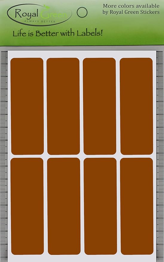 Royal Green Brown Stickers Rectangle Label 3x1 Labels Color Code - Image 7