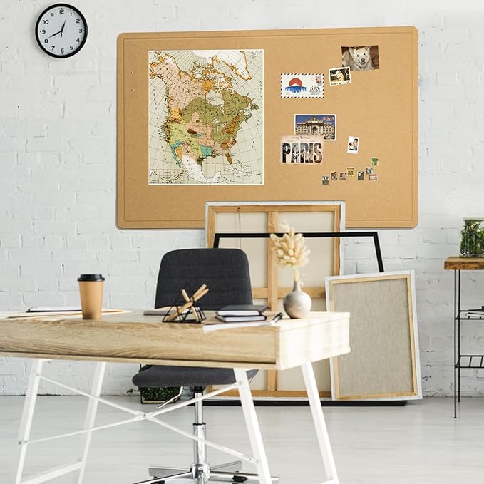Large Bulletin Board - 72 x 48 Inches, Decorative Felt Pin Board for Wall - 6' x 4' Foldable Photo Display Board with Self-Adhesive Tape, Includes 20 Push Pins - Ginger Yellow