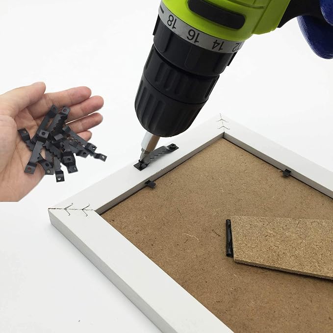 100 Pack Small Sawtooth Picture Hangers Steel Picture Hangers Picture Frames Hangers with Screws Picture Hang Solutions, for Hanging Clock Paintings Artwork Picture Frame Hook Photos (Black)-DeskLoop Office