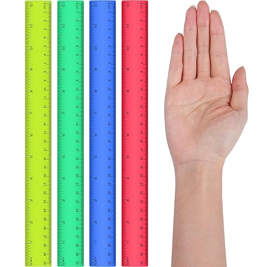 Zonon 30 Pcs 12 Inch Plastic Ruler Assorted Colors Ruler Bulk with Centimeters Millimeter and Inches Rulers First Day of School Gift for Kids School Classroom Office Supplies(Elegant Color,Plastic)-DeskLoop Office