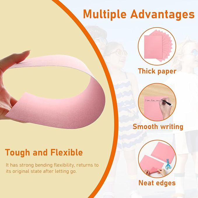 40 Sheets Candy Pink Cardstock 8.5 x 11 Scrapbooking Paper, 75lb Heavyweight Certificate Paper Card Stock for Wedding Invitations, School Crafting, Memus, Making Cards, Birthday Decorations-DeskLoop Office