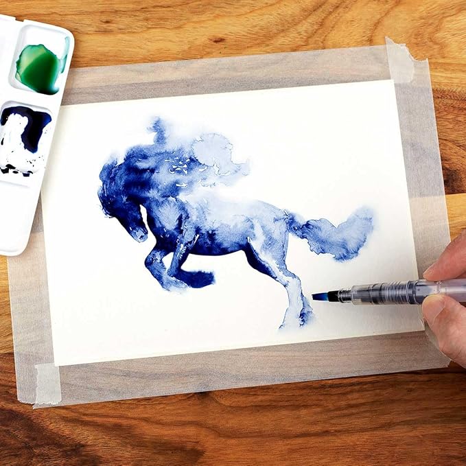 aquapens Water Brush Pens for Painting - 6 Pack - Water Drawing Brush Pens with 6 Different nibs - Portable Watercolor Brush Pens for Artists - Water Brush Pens for Kids and Adults-DeskLoop Office