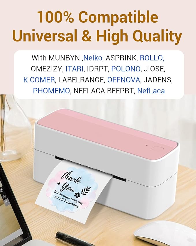 Phomemo Flower 2" Color Round Label Stickers Roll for Thermal Printer for Small Business Supplies - Commercial Grade Thermal Labels for Custom Stickers Personalized & Business Logo - 500pcs / Roll-DeskLoop Office