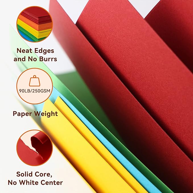 Colored Cardstock Paper, A4 Heavy Card stock 30 Assorted Colors for Cricut, Thick Paper for Card Making, Scrapbooking, Printer, Craft (80lb / 230gsm)-DeskLoop Office