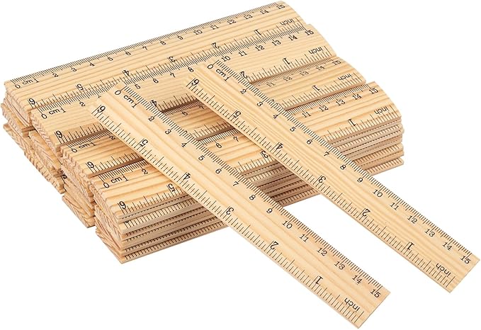 288 Packs Wooden Rulers, 6 Inch Double Sided Wood School Ruler for Home, Student, Office Use, 2 Scale,by, GNIEMCKIN.-DeskLoop Office