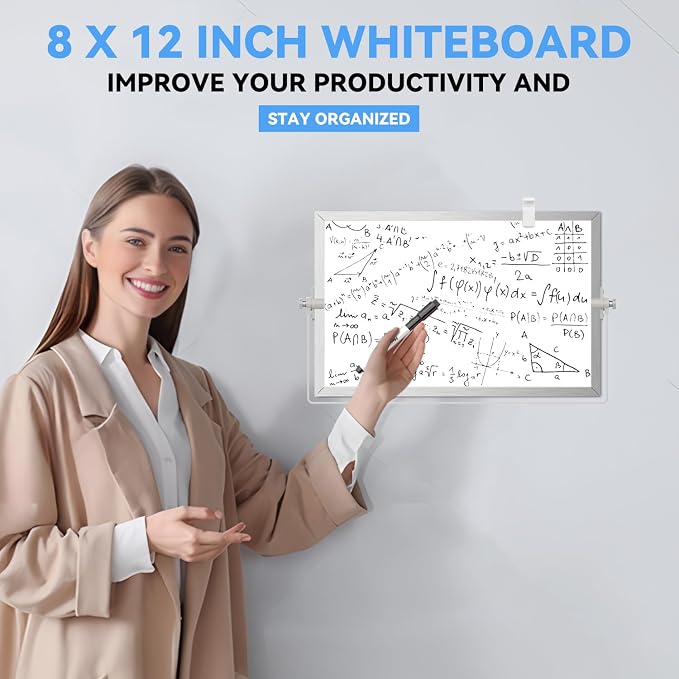 Dry Erase White Board, Cazeyoo Magnetic Desktop Whiteboard 8 x 12inch - Image 6