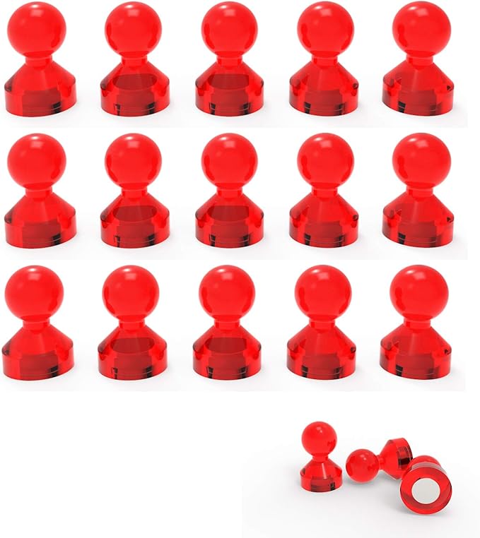 Ant Mag Magnetic Push Pins Strong Push Pin Magnets for Fridge Whiteboards Calendars Maps in School & Office Pack of 18 Red-DeskLoop Office
