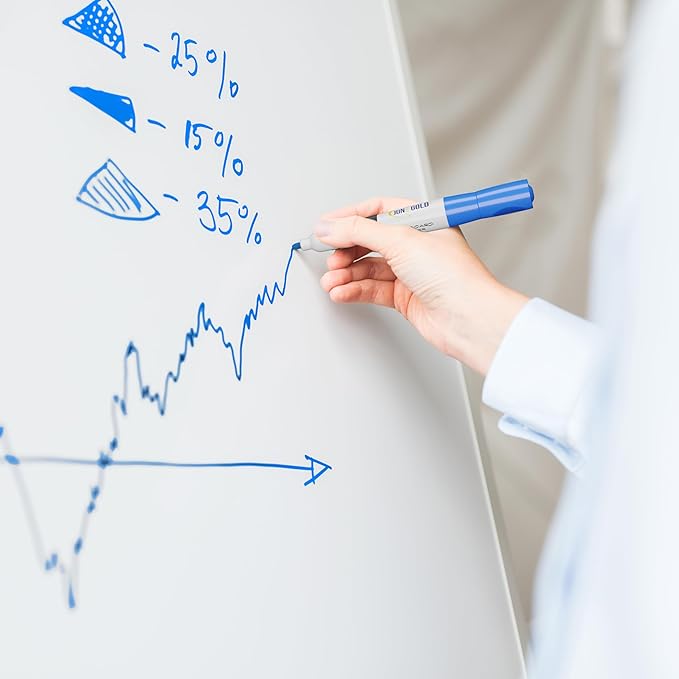 June Gold 39 Assorted Colored Dry Erase Whiteboard Markers, 13 Unique Colors, Chisel Tip, Low Odor, Comfortable Grip & Vivid Lines-DeskLoop Office