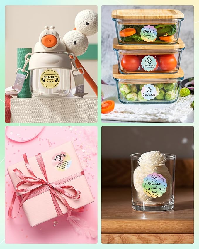 Square Thermal Label Compatible with M100/M110/M120/M260/M220/M150, 1.57'' x 1.18'' (40 x 30 mm), Sticker Thermal Labels for Logo/Thank You Label/Small Business/,230Pcs/Roll-DeskLoop Office