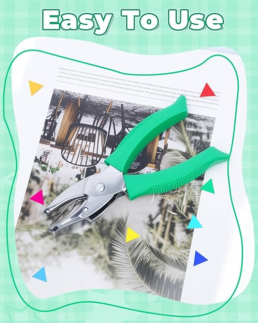 UCEC 1/6" Square Shape Hole Punch Metal Handheld Paper Punches for Crafting, Single Small Square Shape Hole Puncher School Supplies for Scrapbook DIY Craft Paper Tag in Home Office Classroom-DeskLoop Office