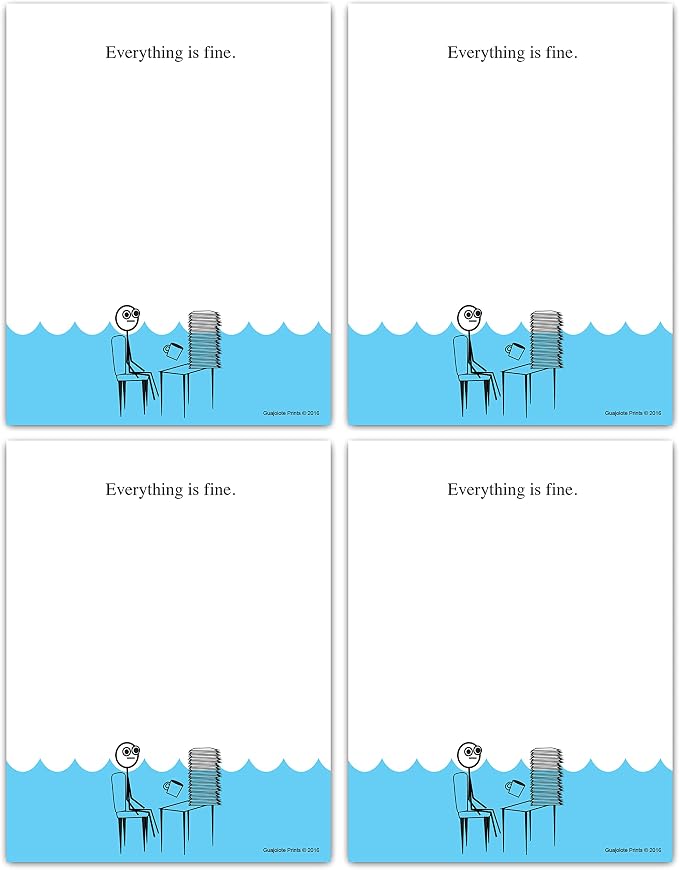 Funny Notepads 4 X 5.25 inch, Humorous Office Gift by Guajolote+Prints
