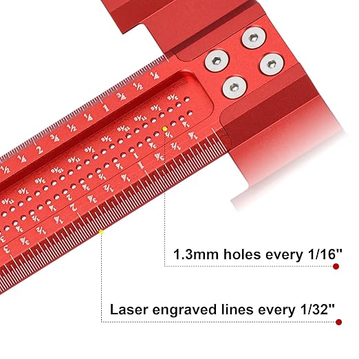Woodworking Scriber T-Square Ruler 12in with Thoughtful Support Lips, Architect Ruler for Carpenter Work, Layout and Measuring Tools…-DeskLoop Office