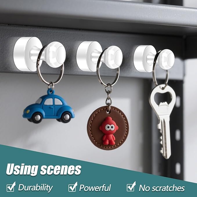 22 Pack Fridge Magnets Strong for Whiteboard, Push Pin Magnet, Refrigerator Magnet Small Strong Rare Earth Magnets for Office, Classroom, Kitchen, Home, White-DeskLoop Office