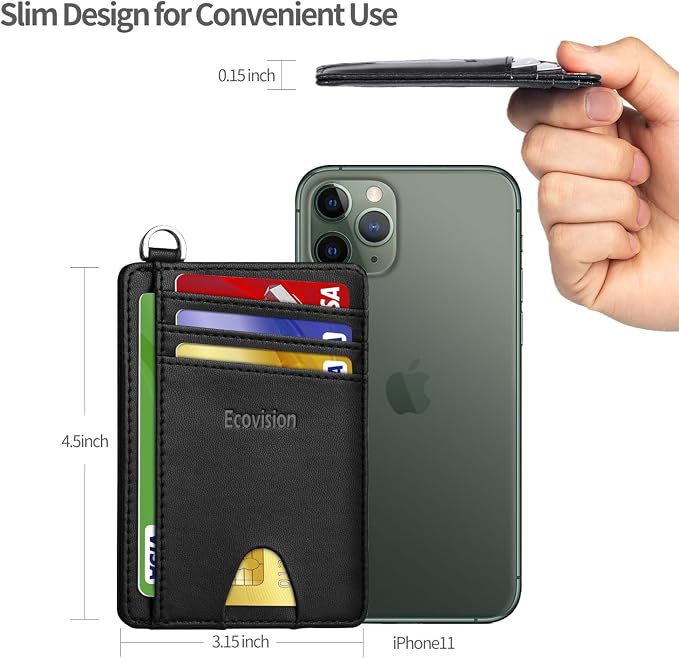 Slim Minimalist Front Pocket Wallet, RFID Blocking Credit Card Holder Wallet - Image 7