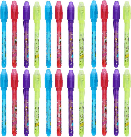 24 Pack Invisible Ink Pen with Purple Light Upgraded Spy Pen Secret Message Magic Markers Children's Day Gift Student Gift from Teacher for Boys Grils Kids Birthday Party Favor-DeskLoop Office