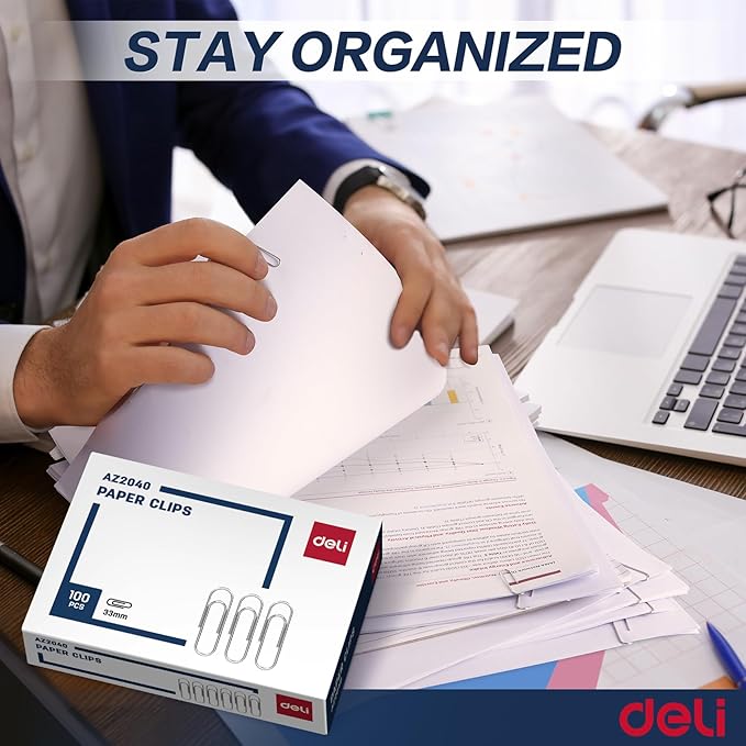Deli #1 Smooth Paper Clips, 1000 Medium Paper Clips, 10 Boxes of 100 Each, Silver-DeskLoop Office