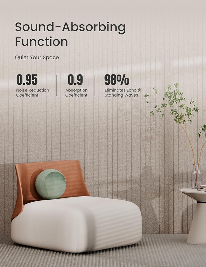 Bumusty Large Cork Board Alternative-36 x24 Felt Bulletin Board Tiles, with 30 Pushpins, 40 Adhesive Tabs, 6-Pack Slat Wall Paneling, Cork Boards for Office Push Pin Board Felt Board-Oatmeal-DeskLoop Office