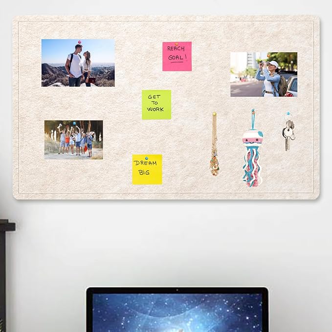 Large Bulletin Board - 72 X 48 inches Cork Board with 30 Pushpin, 6' x 4' Cork Board for Walls Pin Board, Self-Adhesive Felt Board Vision Board Foldable Photo Board for Wall (Oatmeal)-DeskLoop Office