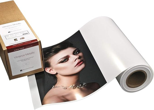 Vibrance Metallic Photo Printer Paper 10 mil 255 gsm Premium Photo Paper Roll 3in Core 44 inches x 100 feet Works with Most Inkjet Printers Including Professional Makes and Models Like Epson Canon HP-DeskLoop Office