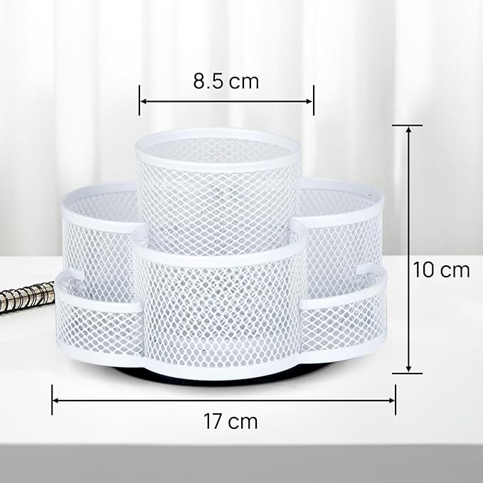 Pen Holder for Desk, Rotating Pencil Holder, Cup Holder for Desk Office, Pen Organizer (Pure White)-DeskLoop Office