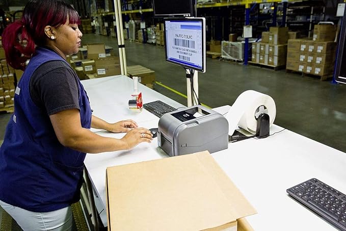 Brother TD-4420TN 4-inch Thermal Transfer Desktop Network Barcode and Label Printer, for Long Term Durable Labels and Barcodes, 203 dpi, 6 IPS, Standard USB 2.0, Serial, Ethernet LAN-DeskLoop Office