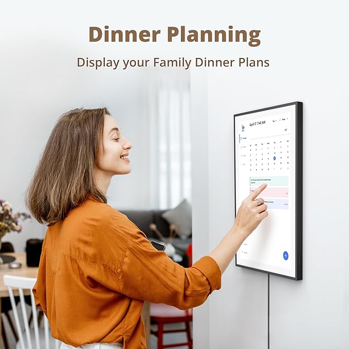 Dragon Touch 21.5" Digital Calendar Chore Chart – 1080P Full HD Interactive Touchscreen, Smart Family Planner, Hearth Display Digital Calendar Wall & Desk Mountable for Seamless Scheduling Black-DeskLoop Office