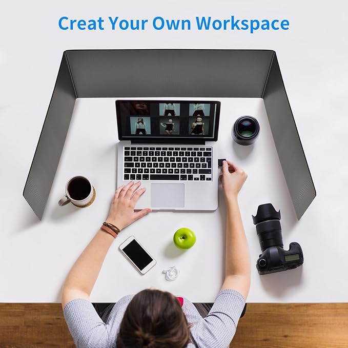 Privacy Shields for Student Desks, Inspirational Privacy folders for Student Testing Desk Dividers- Includes Extra Labels, Black (Pack of 24)-DeskLoop Office