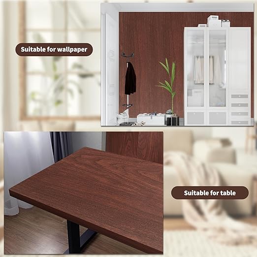 GSCIT Club Cherry Wallpaper, 15.7 inch X 15ft Self Adhesive Wood Grain Repair Tape Patch for Tables, Chairs, Baseboards, Doors, Windows, Floors, Handicraft DIY.-DeskLoop Office