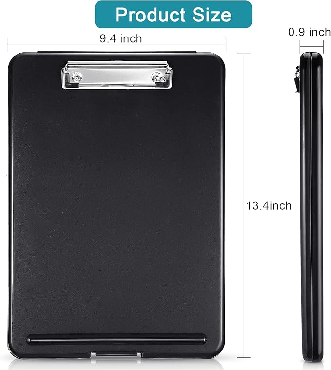 Epakh 12 Pcs Clipboard with Storage Bulks Plastic Storage Foldable Nursing Clipboard with Low Profile Clip for Student Teacher Nurse Employee, 9.5 x 13.5 Inch-DeskLoop Office