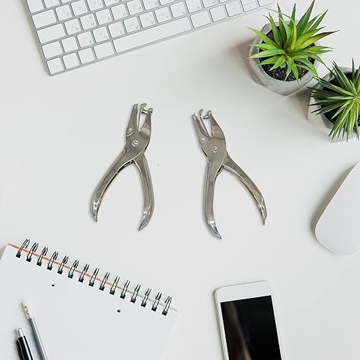 1/4 and 1/8 Inch Small Single Hole Punch, 2 Pack Handheld Circle Shaped Hole Puncher with 8 Sheet Capacity for DIY Craft Paper, Tag & Ticket, Perfect for Home, Office, Back to School Supplies-DeskLoop Office