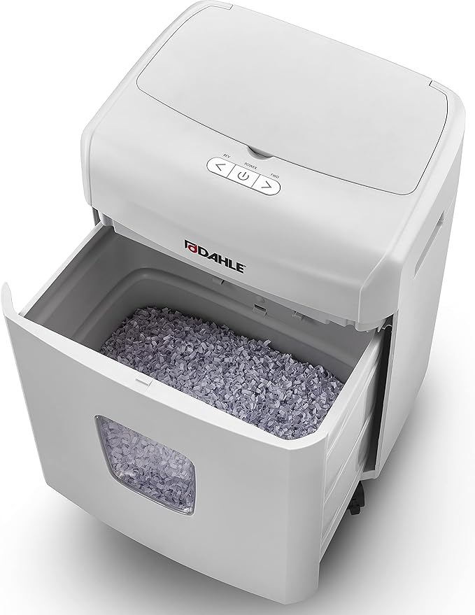 Dahle ShredMATIC SM 90 Auto-Feed Paper Shredder, Cross Cut, 90 Sheet Feed Tray, German Engineered, Jam Protection, Oil Free, SmartPower, P-4 Security, Shreds Staples/Paper Clips/Credit Cards-DeskLoop Office