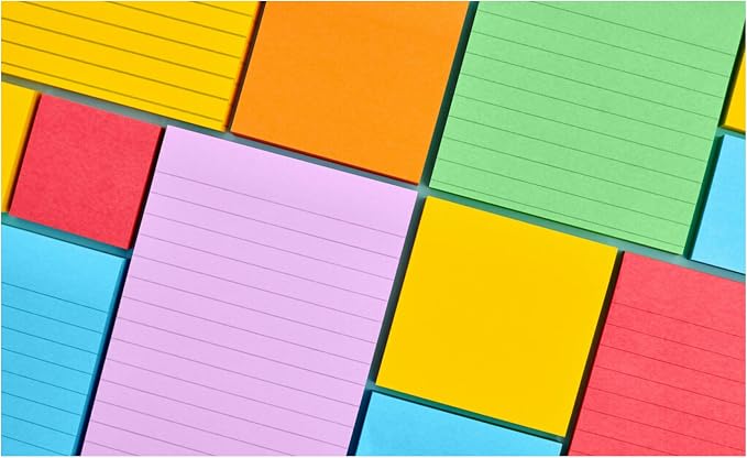Post-it Super Sticky Notes, 4 x 4 in, Playful Primaries, 6 Lined Pads | School - Image 14