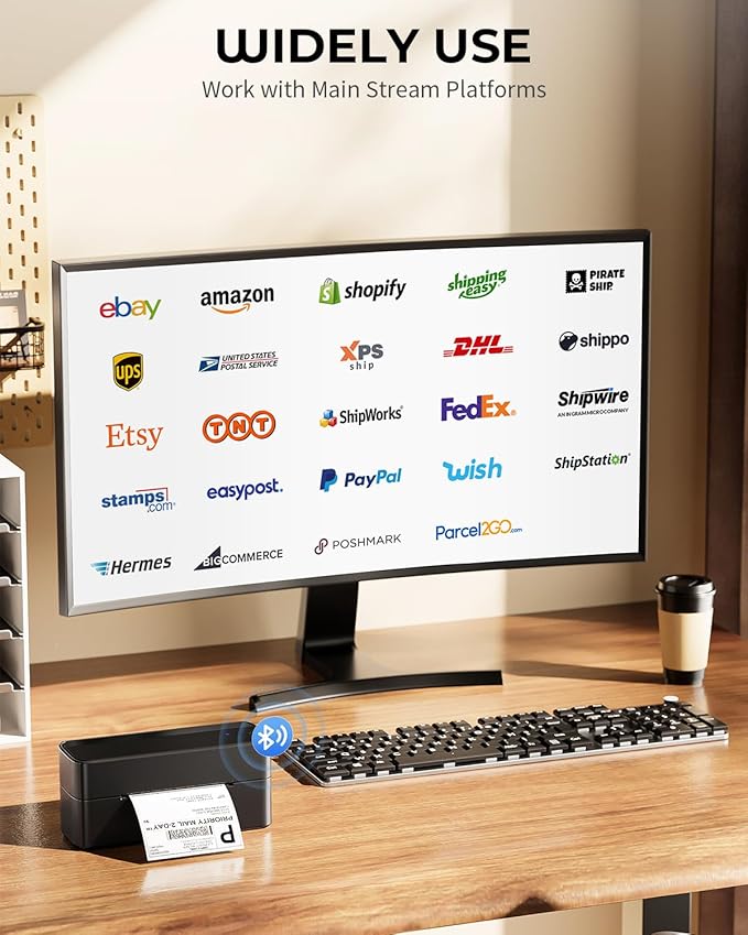 Phomemo Label Printer, 4x6 Shipping Label Printers for Small Business, Wireless Thermal Printer Compatible with Android&iOS, Windows, Chrome, Bluetooth Printers Used for Amazon, Ebay, Shopify, USPS-DeskLoop Office